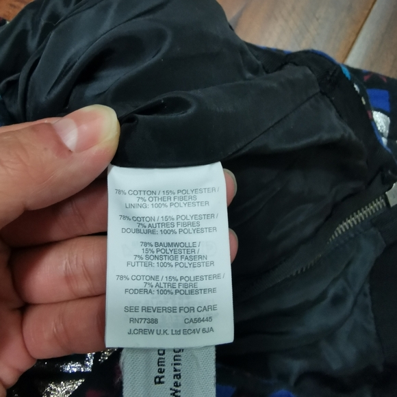 J. Crew Zip Windowpane Blue Jacquared Mini Skirt - Picture 6 of 8